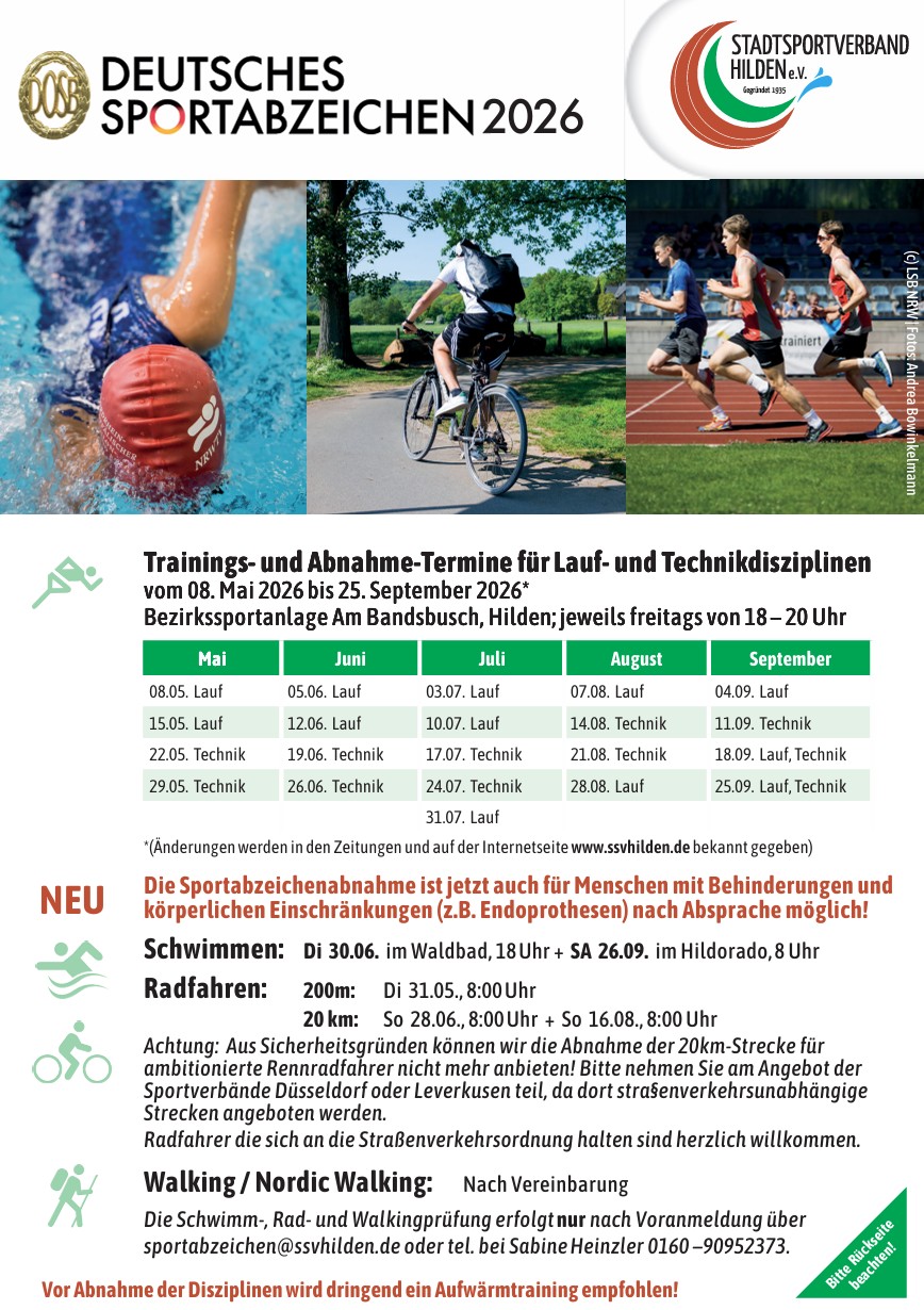 Deutsches Sportabzeichen 2022 im SSV Hilden